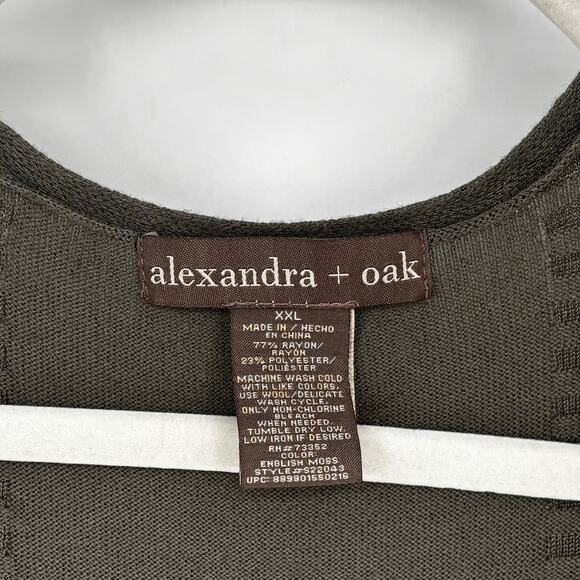 Alexandra + Oak Olive Green Ribbed Open Front Long Cardigan Sweater Size XXL - Picture 5 of 5